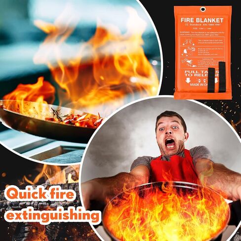 Macarrie 20 Pack 39" x 39" Fire Blanket Emergency Fire Blanket for Home and Kitchen Suppression Blanket Safety Fiberglass Fireproof Blanket Survival for Fireplace Car Office Camping (Red) in Saudi Arabia