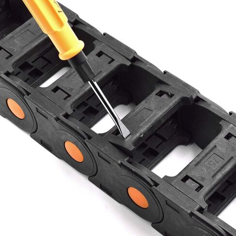 Plastic Drag Chain Cable Carrier Open Type with End Connectors R125 35 x 75mm L1000mm for Electrical CNC Router Machines in Saudi Arabia