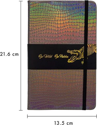 Pukka Pad, Wild Notepad with Pocket, Ribbon Page Marker, and Elasticized Closure - 8.5 x 5.3in - 96 Sheets of 80GSM Ivory Lined Paper - Python in Saudi Arabia