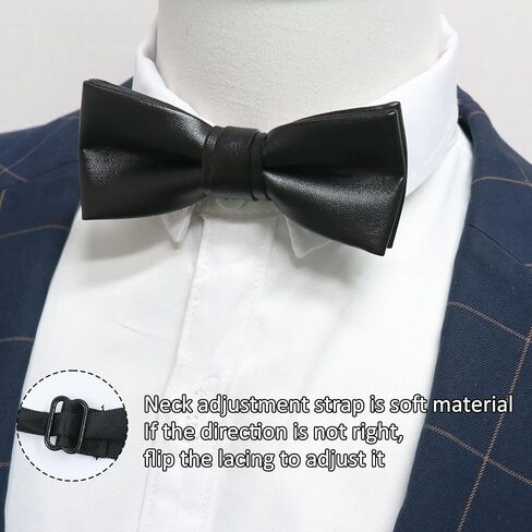 Luckyvestir Bow Ties for Men, Black/Red/Blue/Gold Bowties Men, PU Leather Mens Bow Tie Tuxedo Banquet in Saudi Arabia