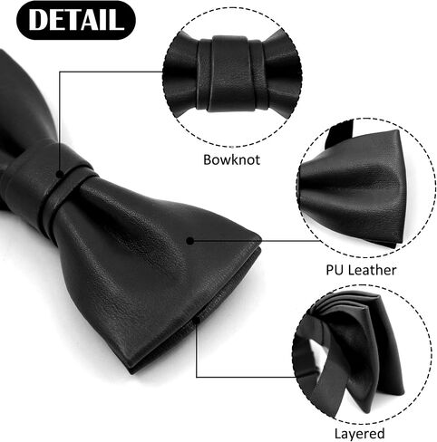 Luckyvestir Bow Ties for Men, Black/Red/Blue/Gold Bowties Men, PU Leather Mens Bow Tie Tuxedo Banquet in Saudi Arabia