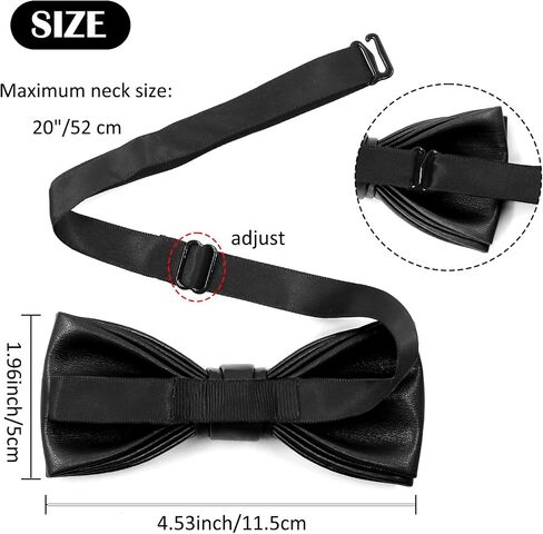 Luckyvestir Bow Ties for Men, Black/Red/Blue/Gold Bowties Men, PU Leather Mens Bow Tie Tuxedo Banquet in Saudi Arabia