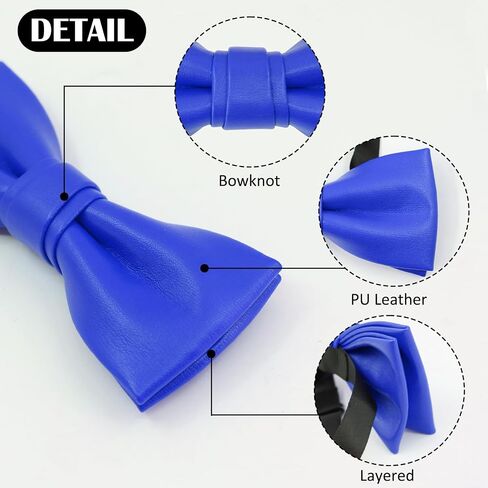 Luckyvestir Bow Ties for Men, Black/Red/Blue/Gold Bowties Men, PU Leather Mens Bow Tie Tuxedo Banquet in Saudi Arabia