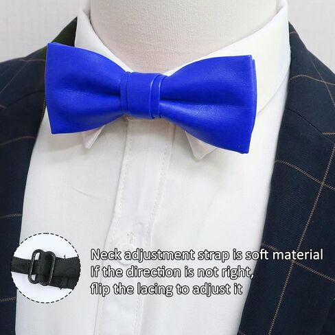 Luckyvestir Bow Ties for Men, Black/Red/Blue/Gold Bowties Men, PU Leather Mens Bow Tie Tuxedo Banquet in Saudi Arabia