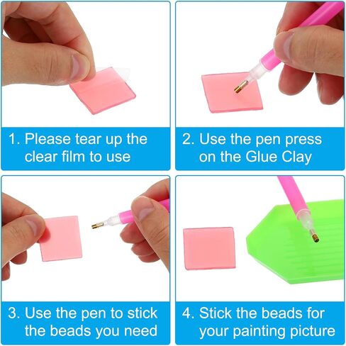 PATIKIL Diamond Painted Glue Clay, 15 Pack Glue Clay Wax Tool Set with Storage Box for Diamond Painted, DIY Craft, Purple in Saudi Arabia