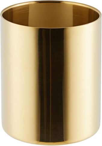 حامل قلم وأقلام رصاص ذهبي من جوفال للمكتب، حامل منظم معدني لفرشاة المكياج (3.2 × 3.9 بوصة) in Kuwait