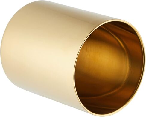 حامل قلم وأقلام رصاص ذهبي من جوفال للمكتب، حامل منظم معدني لفرشاة المكياج (3.2 × 3.9 بوصة) in Kuwait