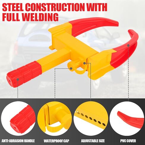 قفل عجلة المقطورة، قطعتان من إطارات قفل المقطورة الآمنة العالمية ضد السرقة لعربة الجولف للسيارة المقطورة والقوارب وسيارات الدفع الرباعي والدراجات النارية - قفل التمهيد بمشبك العجلة in Kuwait