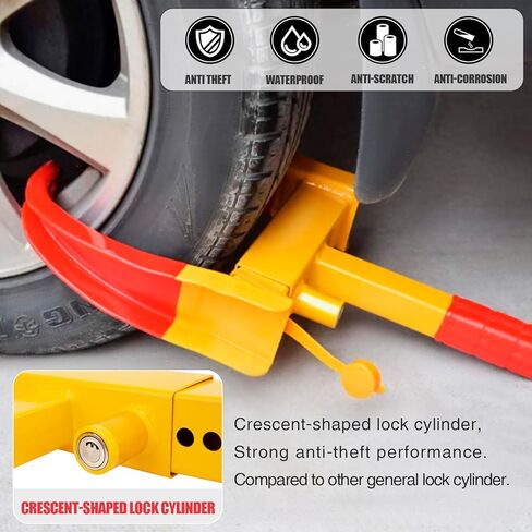 قفل عجلة المقطورة، قطعتان من إطارات قفل المقطورة الآمنة العالمية ضد السرقة لعربة الجولف للسيارة المقطورة والقوارب وسيارات الدفع الرباعي والدراجات النارية - قفل التمهيد بمشبك العجلة in Kuwait