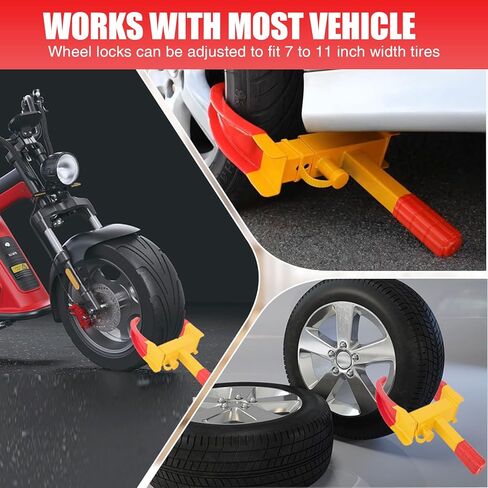 قفل عجلة المقطورة، قطعتان من إطارات قفل المقطورة الآمنة العالمية ضد السرقة لعربة الجولف للسيارة المقطورة والقوارب وسيارات الدفع الرباعي والدراجات النارية - قفل التمهيد بمشبك العجلة in Kuwait