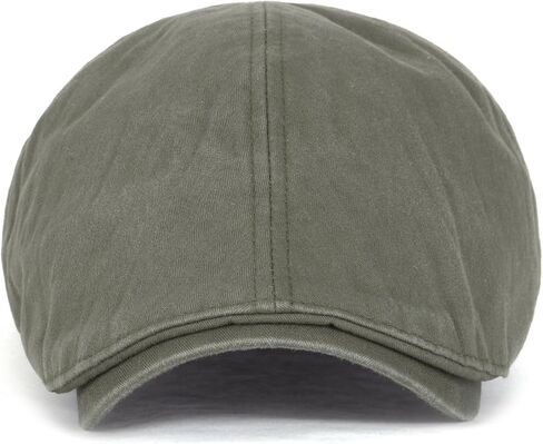 ililily Washed Cotton Flat Cap Cabbie Hat Gatsby Ivy Irish Hunting Newsboy Stretch Big Hat in Kuwait
