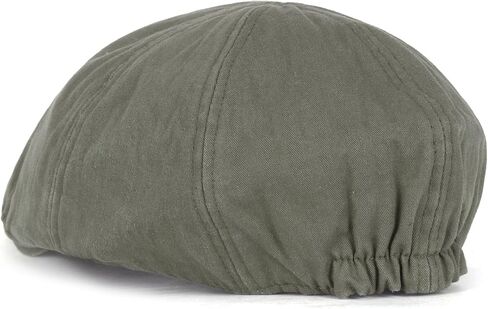 ililily Washed Cotton Flat Cap Cabbie Hat Gatsby Ivy Irish Hunting Newsboy Stretch Big Hat in Kuwait