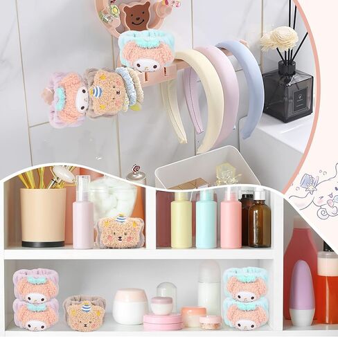 سوار معصم سبا من الألياف الدقيقة لغسل الوجه، مناشف معصم نسائية لطيفة لغسل الوجه، أساور معصم ماصة لغسل الوجه للأطفال تمنع الماء من انسكاب ذراعيك (4 أزواج) in Kuwait