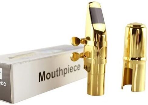 قطعة فم ألتو ساكسفون مع غطاء وأربطة، قطع أبواق نحاسية معدنية إب ألتو ساكس 5C لمحترفي الساكسفون والمبتدئين، قطعة فم ساكس مع قطعة رأس، مشبك معدني in Kuwait