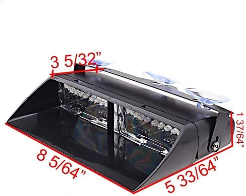 مصابيح WoneNice 16 LED عالية الكثافة LED لإنفاذ القانون في حالات الطوارئ للتحذير من مخاطر الطوارئ 18 وضعًا للسقف الداخلي/لوحة القيادة/الزجاج الأمامي مع أكواب شفط (أبيض/كهرمان) in Kuwait