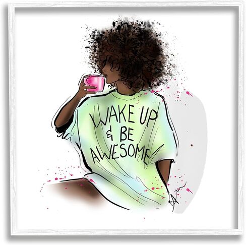 Stupell Industries Wake Up Be Awesome Phrase Framed Wall Art, Design by Alison Petrie in Saudi Arabia