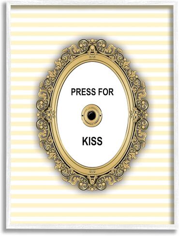 لوحة فنية جدارية مؤطرة من Stupell Industries Press For Kiss Romance، تصميم بواسطة مارتينا بافلوفا in Kuwait