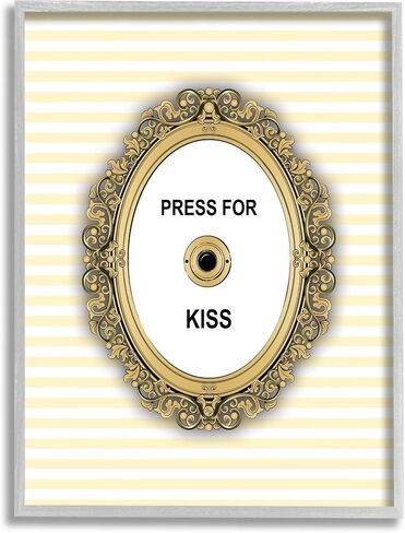 لوحة فنية جدارية مؤطرة من Stupell Industries Press For Kiss Romance، تصميم بواسطة مارتينا بافلوفا in Kuwait