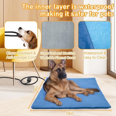 سرير قطط مُدفأ داخليًا من Glovv، وسادة تدفئة للقطط مع 6 وسائد تدفئة خارجية للقطط والكلاب الأليفة قابلة للتعديل، 2 عبوة قابلة للاستبدال، غطاء قابل للغسل، سرير كلب مسخن آليًا للحيوانات الأليفة، مقاس 45.72 سم × 45.72 سم in Kuwait