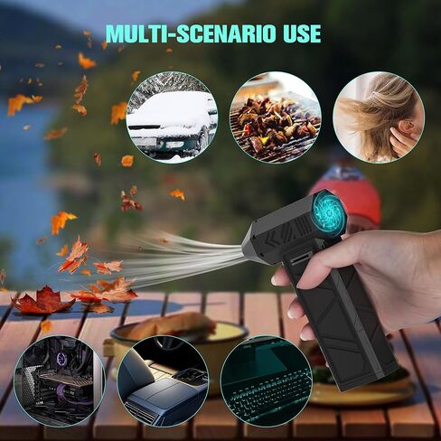 Compressed Air Duster, Electric Air Duster, 130000RPM Adjustable Wind Speed Air Duster Portable Rechargeable Jet Dry Blower Reusable No Canned for PC, Computer, Keyboards, Cars, Camp, Office, Outdoor in Kuwait