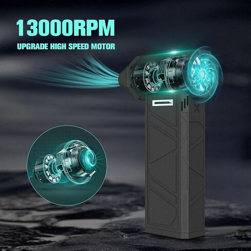 Compressed Air Duster, Electric Air Duster, 130000RPM Adjustable Wind Speed Air Duster Portable Rechargeable Jet Dry Blower Reusable No Canned for PC, Computer, Keyboards, Cars, Camp, Office, Outdoor in Kuwait