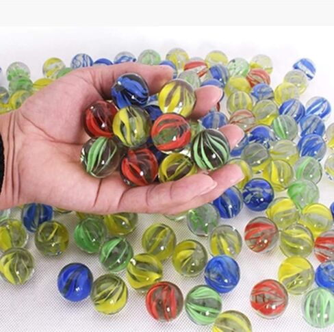 16mm Glass Marbles - Vibrant and Durable Marbles for Play and Decoration (128pcs) in Saudi Arabia