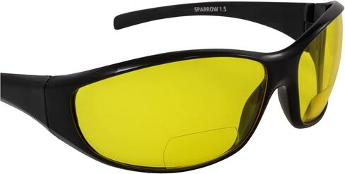 Birdz Sparrow Bifocal Safety Glasses - Black Frames 2.5 Yellow Lenses in Saudi Arabia
