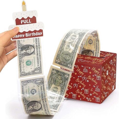 Birthday Money Box for Cash — Money Roll Gift Box with Pull Out Card, Money Gift Boxes for Cash Birthday with Transparent Bags, DIY Birthday Money Box for Parents, Lovers, Kids (Green) in Saudi Arabia