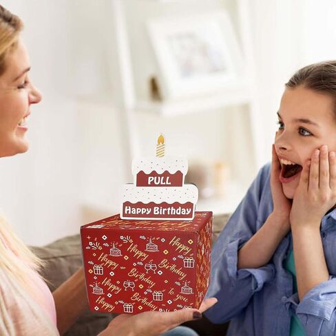 Birthday Money Box for Cash — Money Roll Gift Box with Pull Out Card, Money Gift Boxes for Cash Birthday with Transparent Bags, DIY Birthday Money Box for Parents, Lovers, Kids (Green) in Saudi Arabia