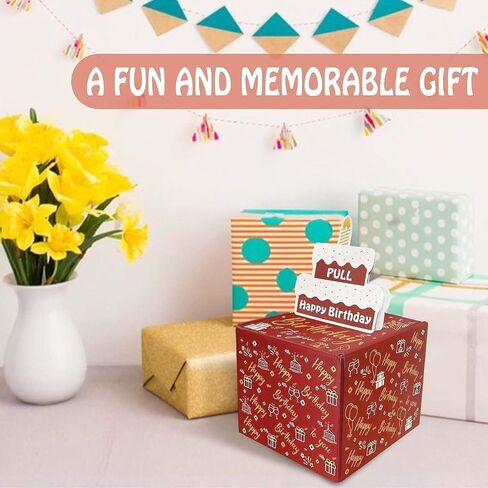 Birthday Money Box for Cash — Money Roll Gift Box with Pull Out Card, Money Gift Boxes for Cash Birthday with Transparent Bags, DIY Birthday Money Box for Parents, Lovers, Kids (Green) in Saudi Arabia
