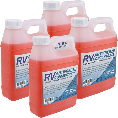 RecPro RV Antifreeze Concentrate Mixing Fluid for Winterizing Recreational Vehicles, -50 Degree Fahrenheit Protection, 32 Ounces… in Saudi Arabia