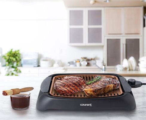 شواية كورانت شواية داخلية بدون دخان مع طلاء نحاسي غير لاصق وتحكم في درجة الحرارة قابل للتعديل in Kuwait