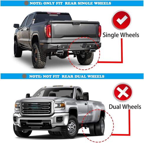 YHTAUTO Mud Flaps Splash Guards Fits GMC Sierra 1500 (Limited), Sierra 2500/3500 HD, with Single Rear Wheel Model, Mudguards Mudflaps Accessories for Trucks with Hardware Kit, Front & Rear 4Pcs Set in Saudi Arabia