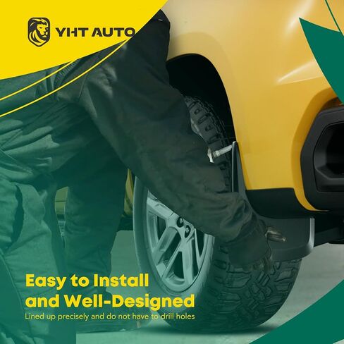 YHTAUTO Mud Flaps Splash Guards Fits GMC Sierra 1500 (Limited), Sierra 2500/3500 HD, with Single Rear Wheel Model, Mudguards Mudflaps Accessories for Trucks with Hardware Kit, Front & Rear 4Pcs Set in Saudi Arabia