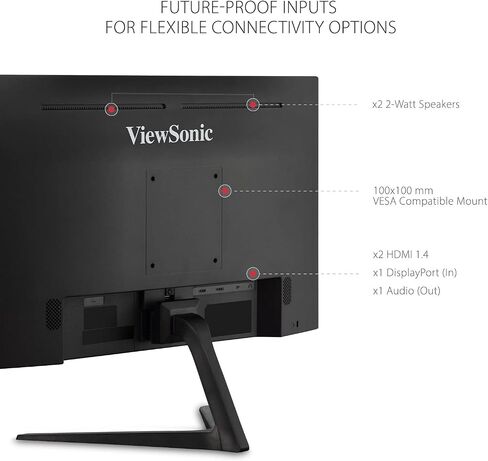 ViewSonic VX2416 24 Inch 1080p 1ms 100Hz Gaming Monitor with IPS Panel, FreeSync, Eye Care, HDMI and DisplayPort in Saudi Arabia