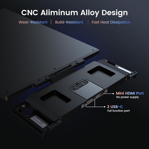 L LIMINK Triple Monitor for Laptop, 14" FHD 1200P Triple Laptop Screen Extender for 13.3-16" Laptops, Laptop Monitor Extender with HDMI & USB C and Plug-Play, for MacOS & Windows - Elite ET14 Pro in Kuwait
