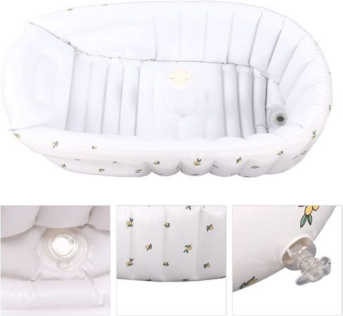 Longzhuo Inflatable Baby Bathtub,Inflatable Bathing Tub for Toddler,Home Cute Exquisite Pattern Travel Portable Infant Foldable Bath Tub Recommended Age 3 to12 Months Shower Basin in Saudi Arabia