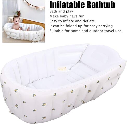 Longzhuo Inflatable Baby Bathtub,Inflatable Bathing Tub for Toddler,Home Cute Exquisite Pattern Travel Portable Infant Foldable Bath Tub Recommended Age 3 to12 Months Shower Basin in Saudi Arabia