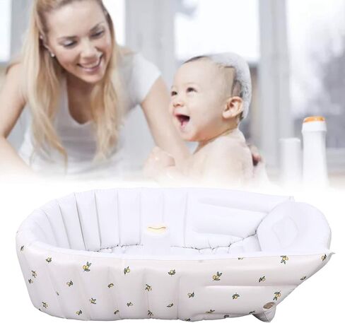 Longzhuo Inflatable Baby Bathtub,Inflatable Bathing Tub for Toddler,Home Cute Exquisite Pattern Travel Portable Infant Foldable Bath Tub Recommended Age 3 to12 Months Shower Basin in Saudi Arabia