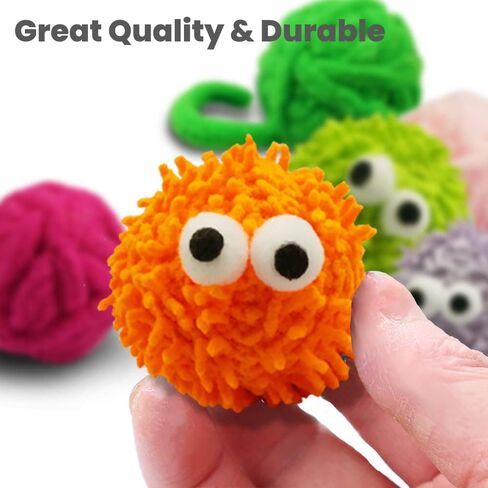 ألعاب كرة القطط من YFDB، كرات قطيفة بألوان متنوعة مع أجراس مدمجة (مجموعة من 7) شكلين وسبعة ألوان، ألعاب القطط للقطط الداخلية وكرات القطط للقطط الصغيرة للمضغ in Kuwait