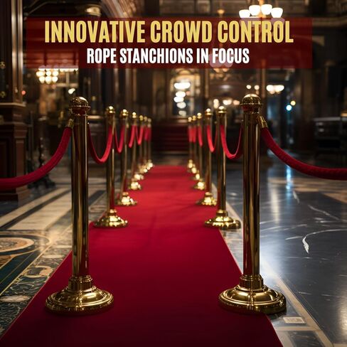 Flexzion Velvet Stanchion Rope (5FT, 1 Pack) 1.5" Thick Black Cord for Ball Crown Top Style Barriers Post, Crowd Queue Line Safe Control, Round Velour with Gold Plated Polished Brass Snap Hook in Saudi Arabia