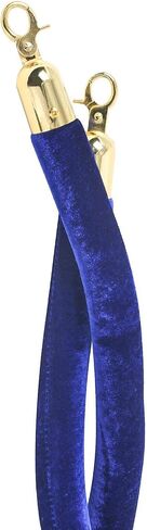 NovelBee 4pcs Blue Velvet Stanchion Ropes with Gold Hooks,6.6 Feet Stanchion Queue Barrier Ropes,Crowd Control Velvet Rope Safety Barriers for Party Decorations in Saudi Arabia