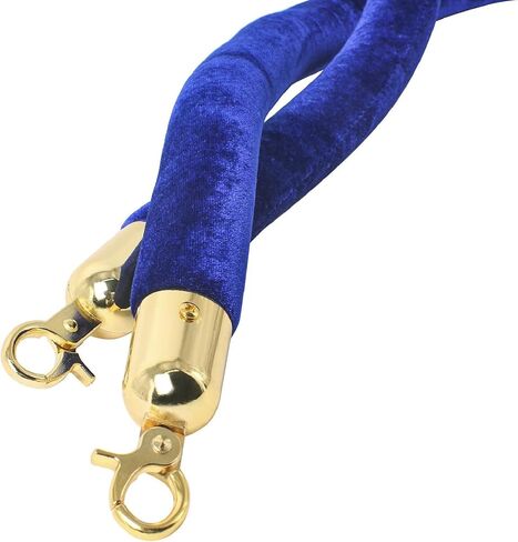 NovelBee 4pcs Blue Velvet Stanchion Ropes with Gold Hooks,6.6 Feet Stanchion Queue Barrier Ropes,Crowd Control Velvet Rope Safety Barriers for Party Decorations in Saudi Arabia