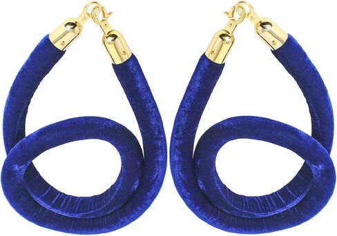 NovelBee 4pcs Blue Velvet Stanchion Ropes with Gold Hooks,6.6 Feet Stanchion Queue Barrier Ropes,Crowd Control Velvet Rope Safety Barriers for Party Decorations in Saudi Arabia