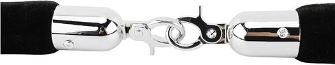 NovelBee 2 Pack of 6.6 Feet Velvet Rope with Stainless Steel Hooks,Crowd Control Stanchion Post Queue Line Barrier (Silver Hook, Black) in Saudi Arabia