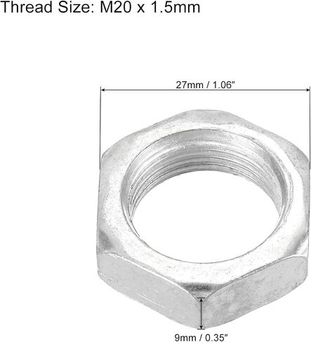 PATIKIL M20 x 1.5 Steel Hex Nuts, 10 Pack Metric Thread Zinc Plated Finished Hardware Nuts Screw Bolt Fasteners 9mm Height in Saudi Arabia