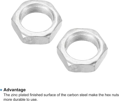 PATIKIL M20 x 1.5 Steel Hex Nuts, 10 Pack Metric Thread Zinc Plated Finished Hardware Nuts Screw Bolt Fasteners 9mm Height in Saudi Arabia