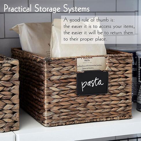Metal Pantry Baskets Labels Clip On for Storage Bins with White Chalk Markers (8 Black Holders + 2 White Chalk Maker) in Saudi Arabia
