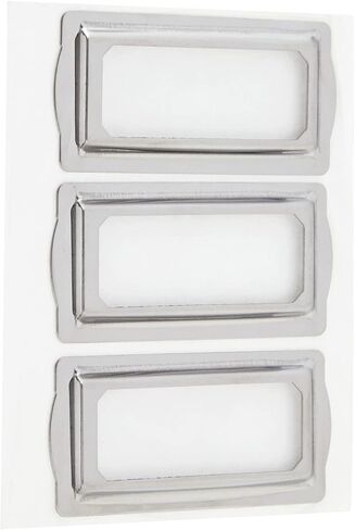 Bright Creations 9 Pack Small Self Adhesive Metal Bookplates for Books, Drawers, Horizontal Label Holder for Drawer, File Cabinet, Shelves, Classroom, Library, Office (2 x 1 Inches) in Saudi Arabia