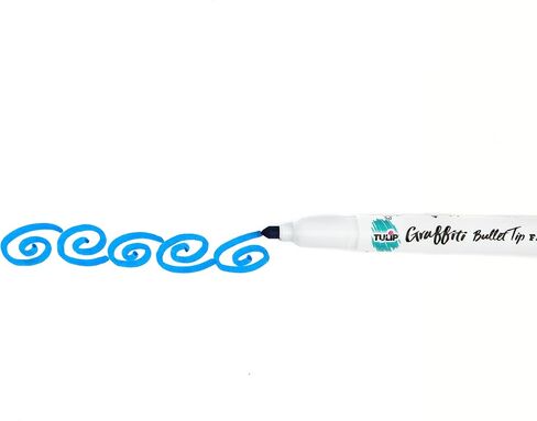 Tulip Graffiti Fabric Markers Bullet Tip 6pk, Rainbow, Premium Quality Ink, Permanent, Child Safe, for Fabric Painting, Drawing, Coloring, Writing on Clothes in Saudi Arabia